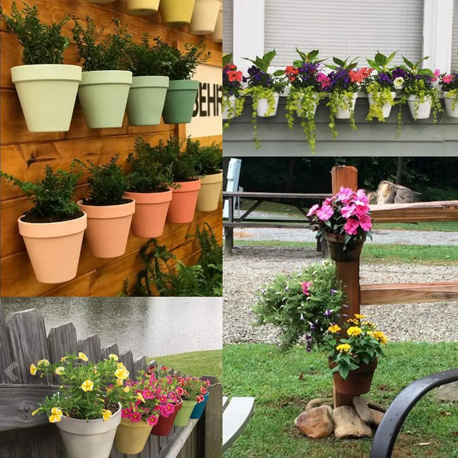 Залізний гачок для рослин кліпси для теракотових горщиків 10-23 см набір із 4 шт. чорний, фото №2