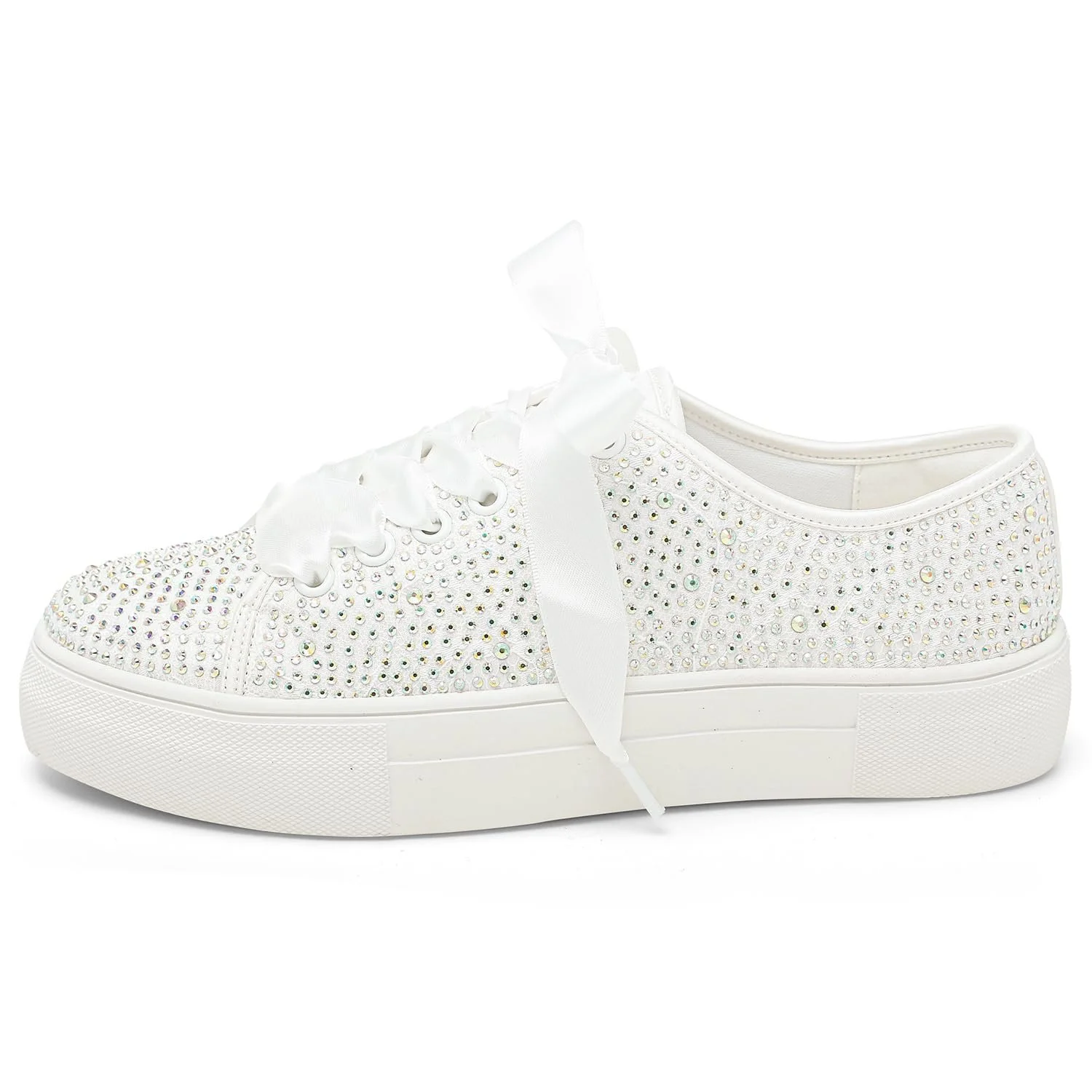 Кросівки Elivandon 9995 мереживні Платформа 3.7 см зі стразами, фото №4