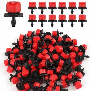 Капельница регулируемая 100 шт 1/4" 360° 4 mm/7 mm Красный - Фото 1
