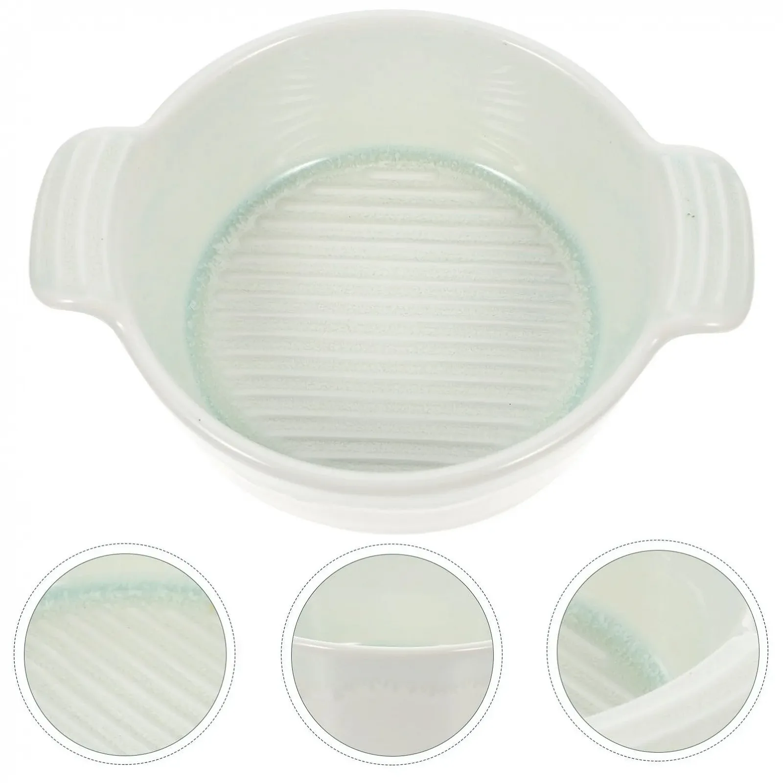Форма для запікання GALPADA керамічна кругла з двома ручками зелена, фото №4