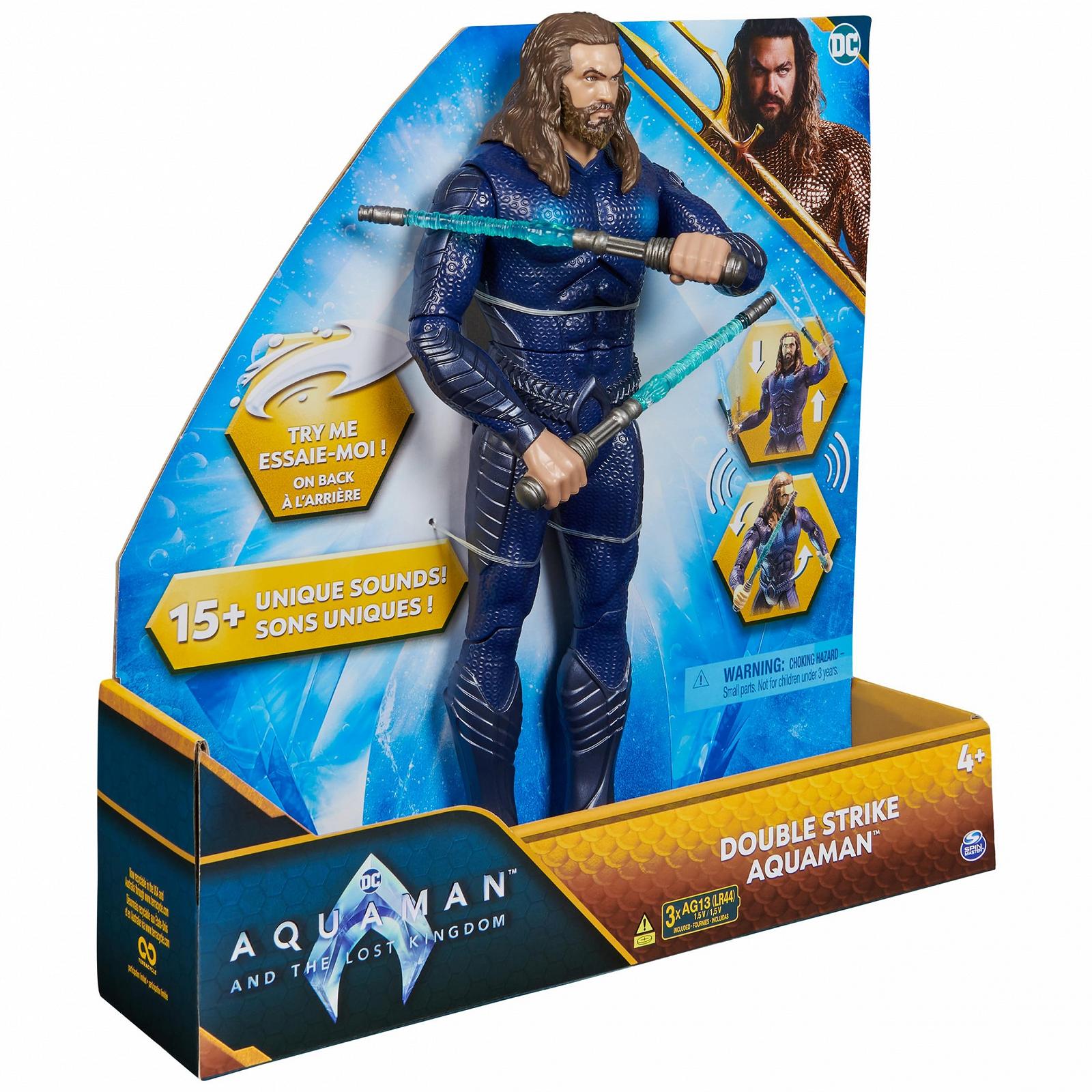 Фігурка DC Comics Аквамен Double Strike, 30 см, Камуфляжний костюм, Зі світлом та звуком, 11 точок артикуляції, фото №10