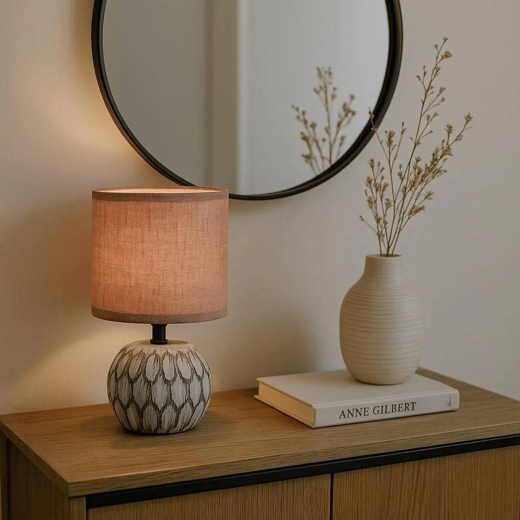 Настільна лампа Luxus Oslo H 26 x Діаметр 14 E14 Кераміка Червоний, фото №7