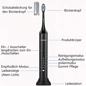 Електричні звукові зубні щітки Lächen Twin Pack 2 ручки 2 дорожні чохли Білий і чорний synthetic.ua - Фото 1