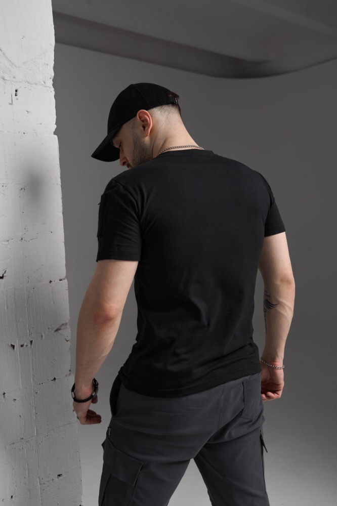 Футболка тризуб черная с липучками и змейкой, фото №4