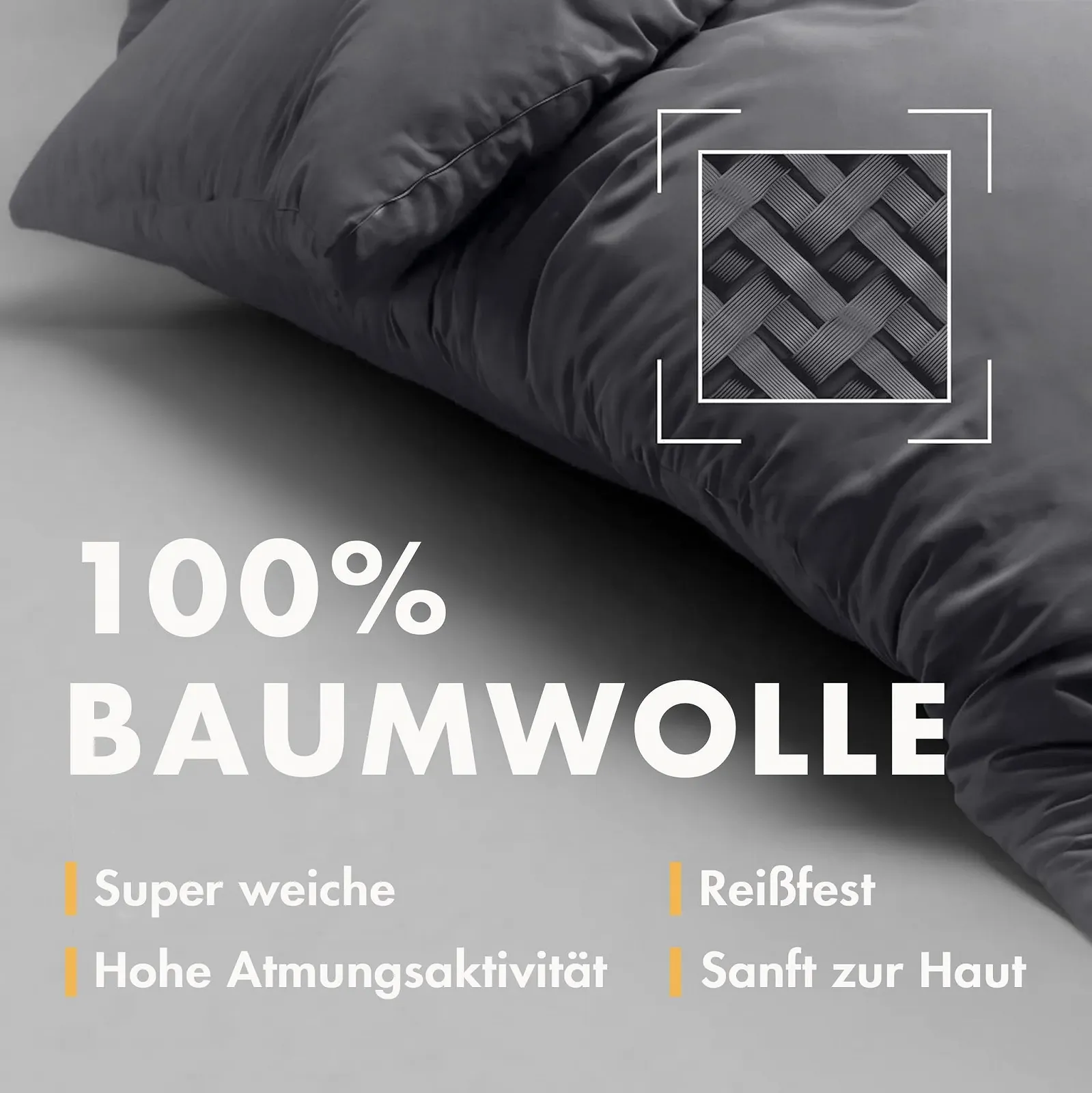 Постільна білизна Sleeptime Бавовна 100% 135 см x 200 см Антрацит, фото №3