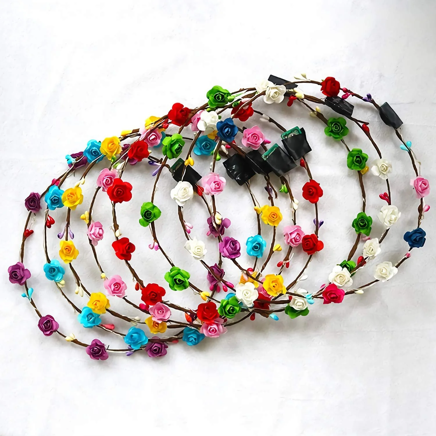 LED Вінок для волосся з квітами 12 штук, фото №8