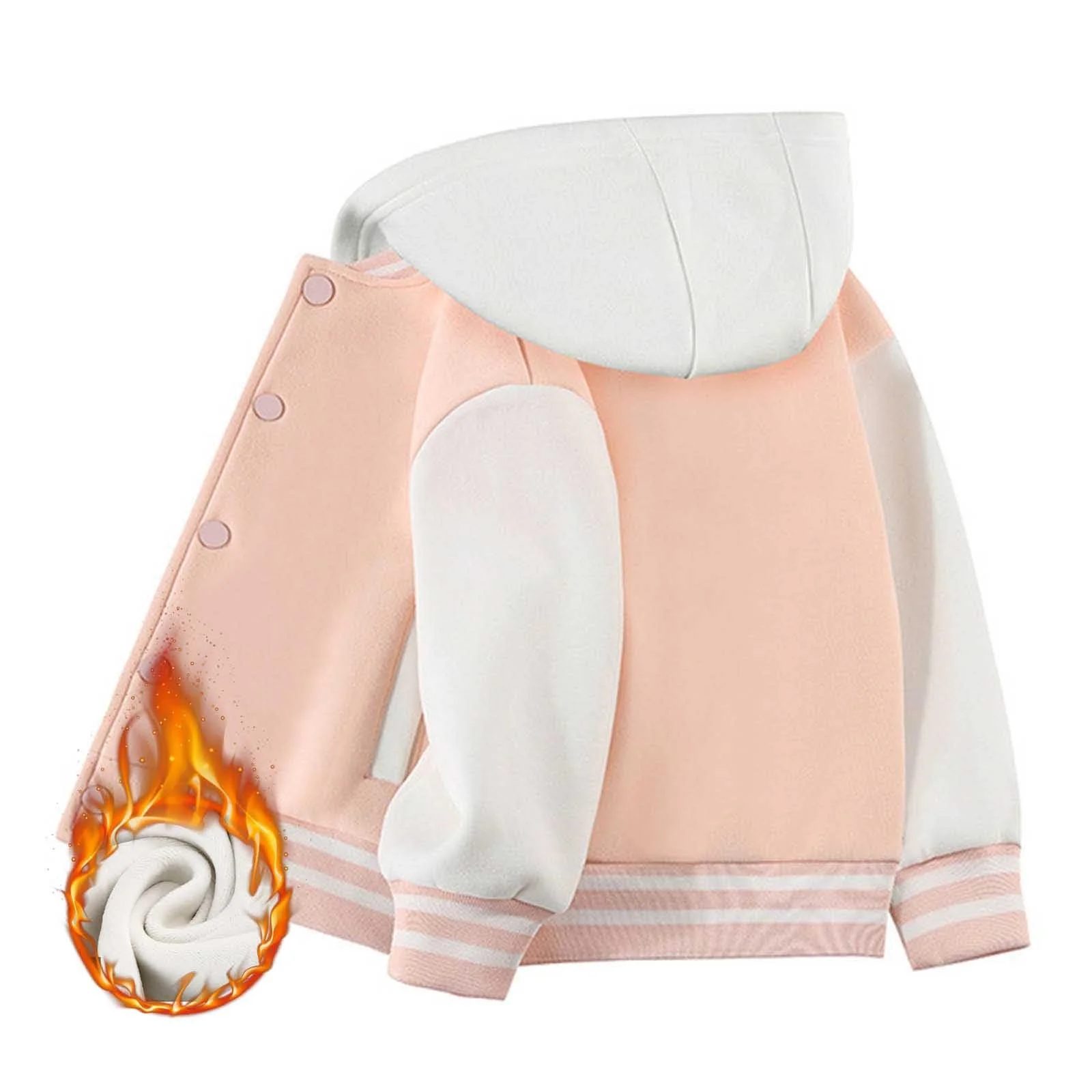 Детская куртка для мальчиков Generisch 2025, осень-зима, теплая, с длинными рукавами, цветная бейсбольная куртка с капюшоном, фото №3