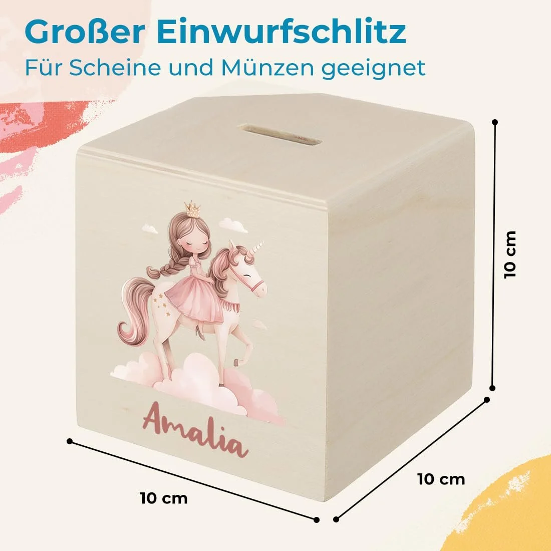 Скарбничка polar-effekt Дерев'яна 10 x 10 см з УФ-друком Натуральна, фото №3