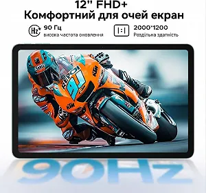 Планшет 12" 2K DOOGEE T36 8+24/256Gb 4G 2-SIM 8 ядер Android 15 8800 mAh Чорний synthetic.ua - Фото 1