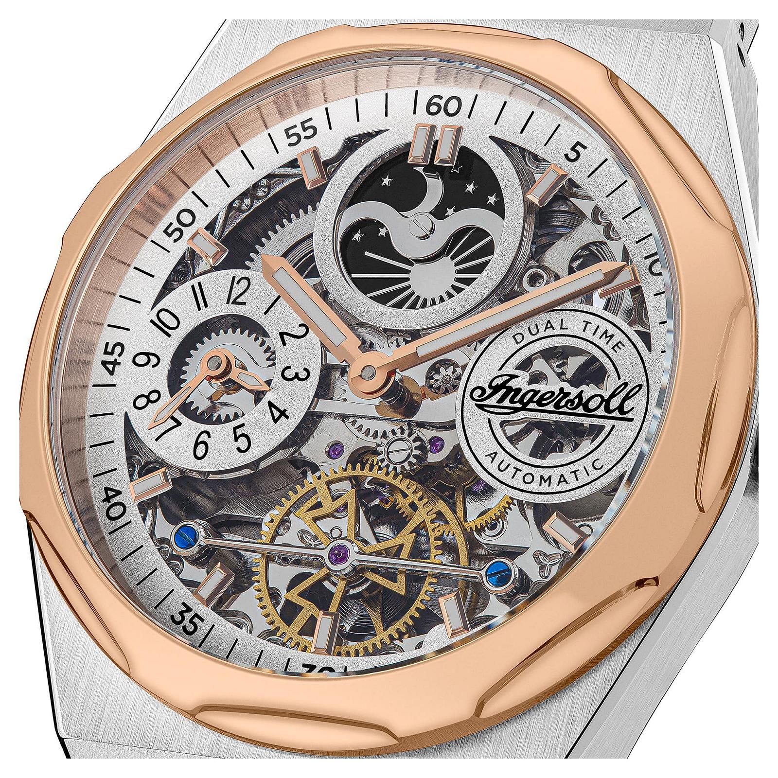 Мужские часы Ingersoll 1892 The Broadway Automatic 43mm Skeleton Dial Stainless Steel Bracelet, фото №2