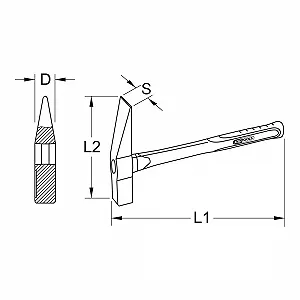 Молоток каменяра KS Tools BRONZEplus 963.2161 800 г з ручкою з гікорі synthetic.ua - Фото 1