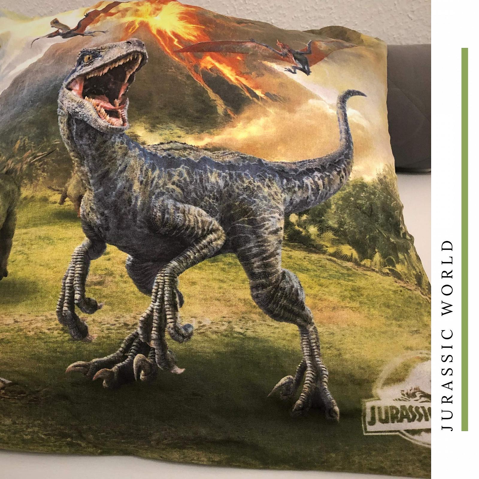 Постельное белье JW Dino Boys 1 наволочка 80 x 80 см + 1 пододеяльник 135 x 200 см, Мир Юрского периода Динозавр, 100% хлопок, детское, подростковое, фото №4