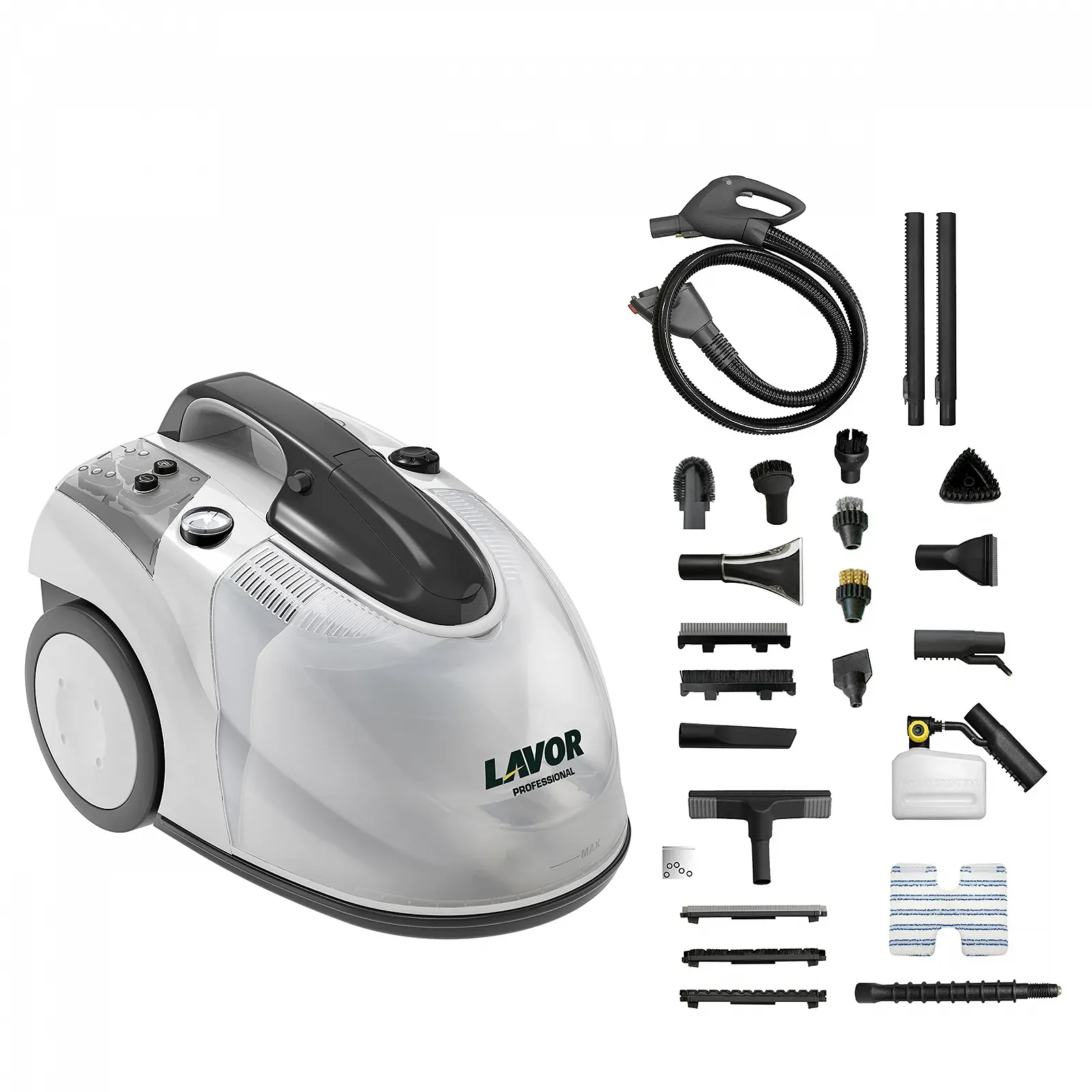 Пароочисник професійний LAVOR GV EGON VAC 4.1 PLUS з функцією всмоктування 152°C 5 Bar 23 аксесуари, фото №1