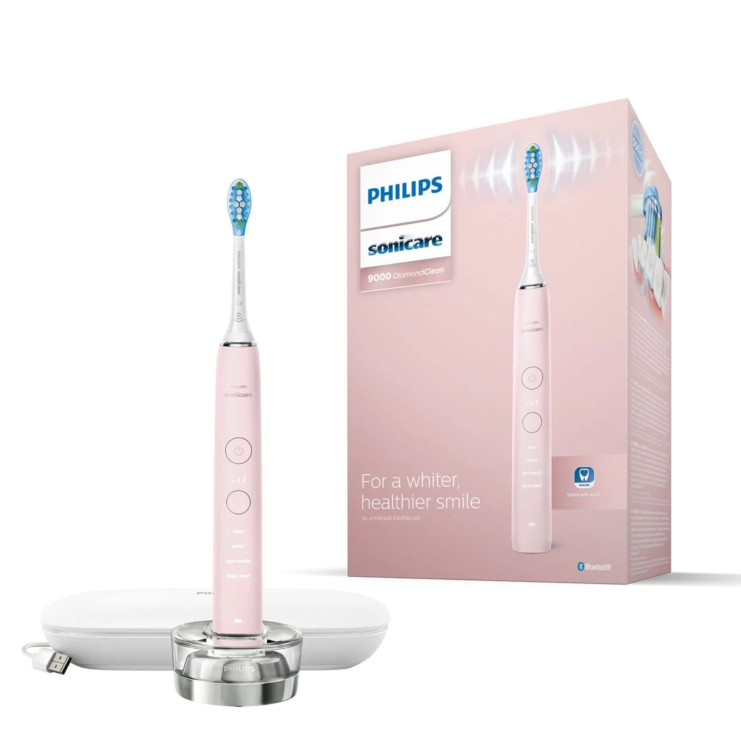 Электрическая зубная щетка Philips Sonicare DiamondClean 9000 HX9911/53 4 режима Pink, фото №1