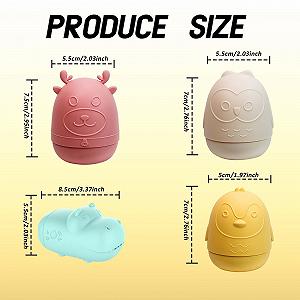 Набор игрушек для ванны Сова, олень, гиппопотам и кот, 4 шт. synthetic.ua - Фото 1