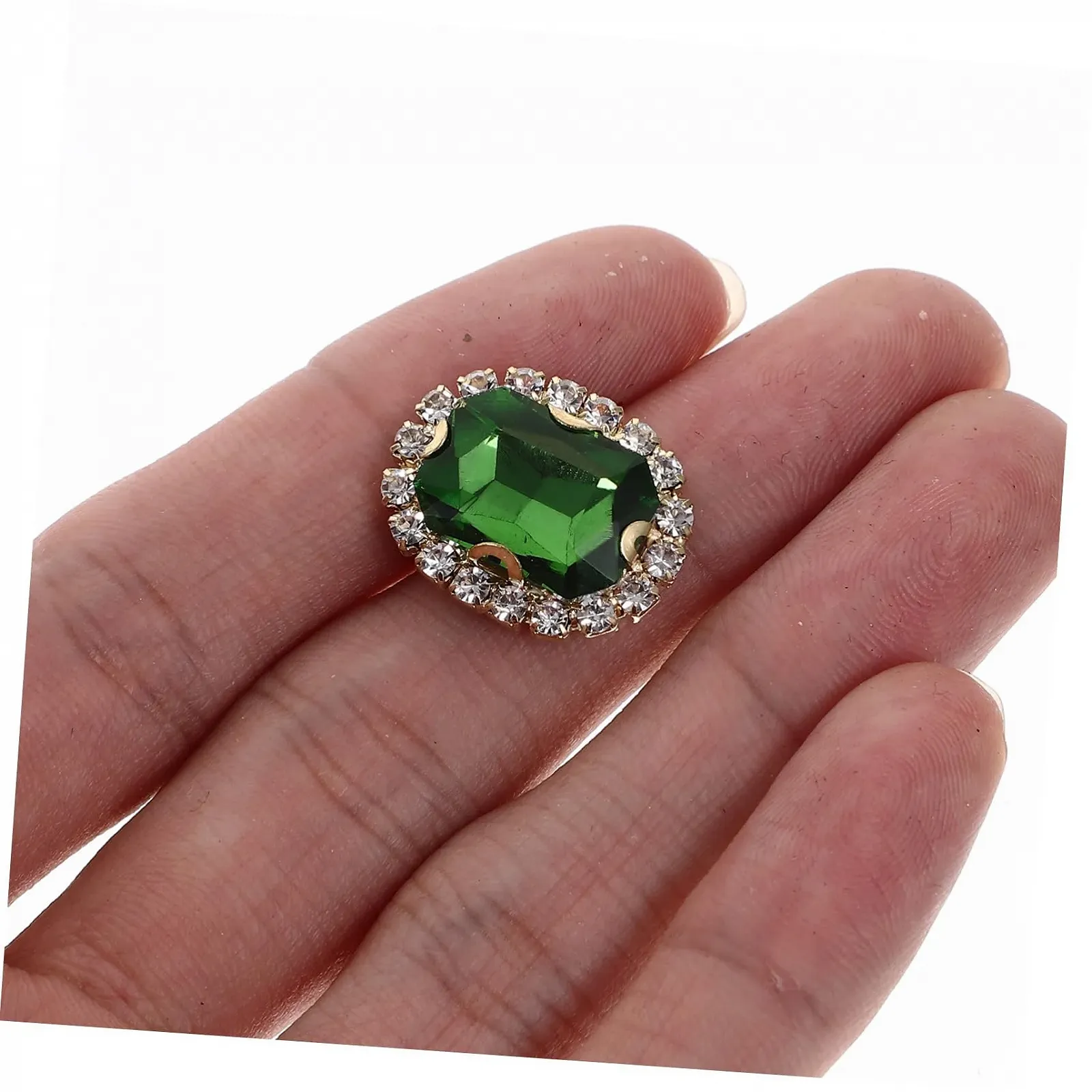 Пришивні стрази LALAFINA 20 шт. для ювелірних та модних аксесуарів, маленькі, зелені, для одягу, сумок, весільних суконь, фото №5