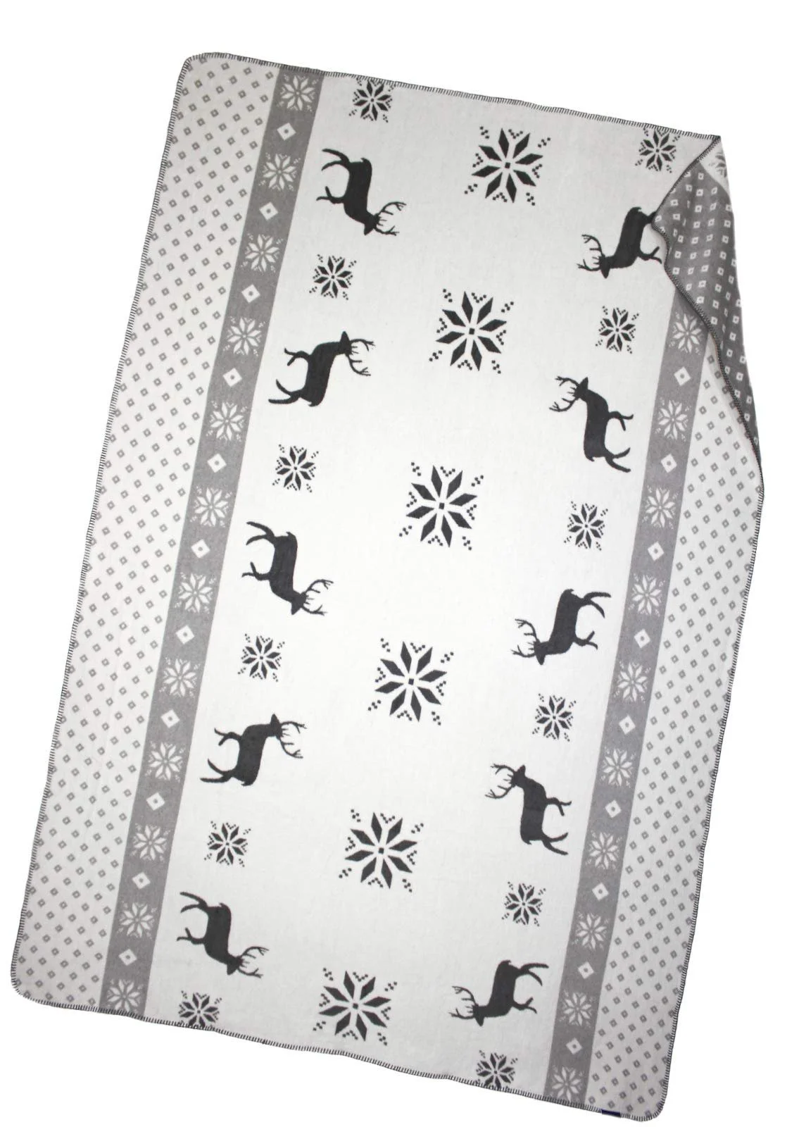 Одеяло Moon Luxury Серое Белое Шерстяное одеяло 150 x 200 см Зимний Олень, фото №3