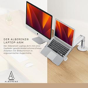 Підставка для ноутбука з газовою пружиною Alberenz регульована для ноутбуків 17 дюймів synthetic.ua - Фото 1