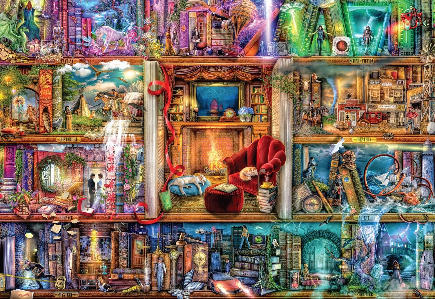 Пазл Buffalo Games Aimee Stewart The Grand Fiction Library 2000 элементов 38.50 x 26.50 см, фото №2