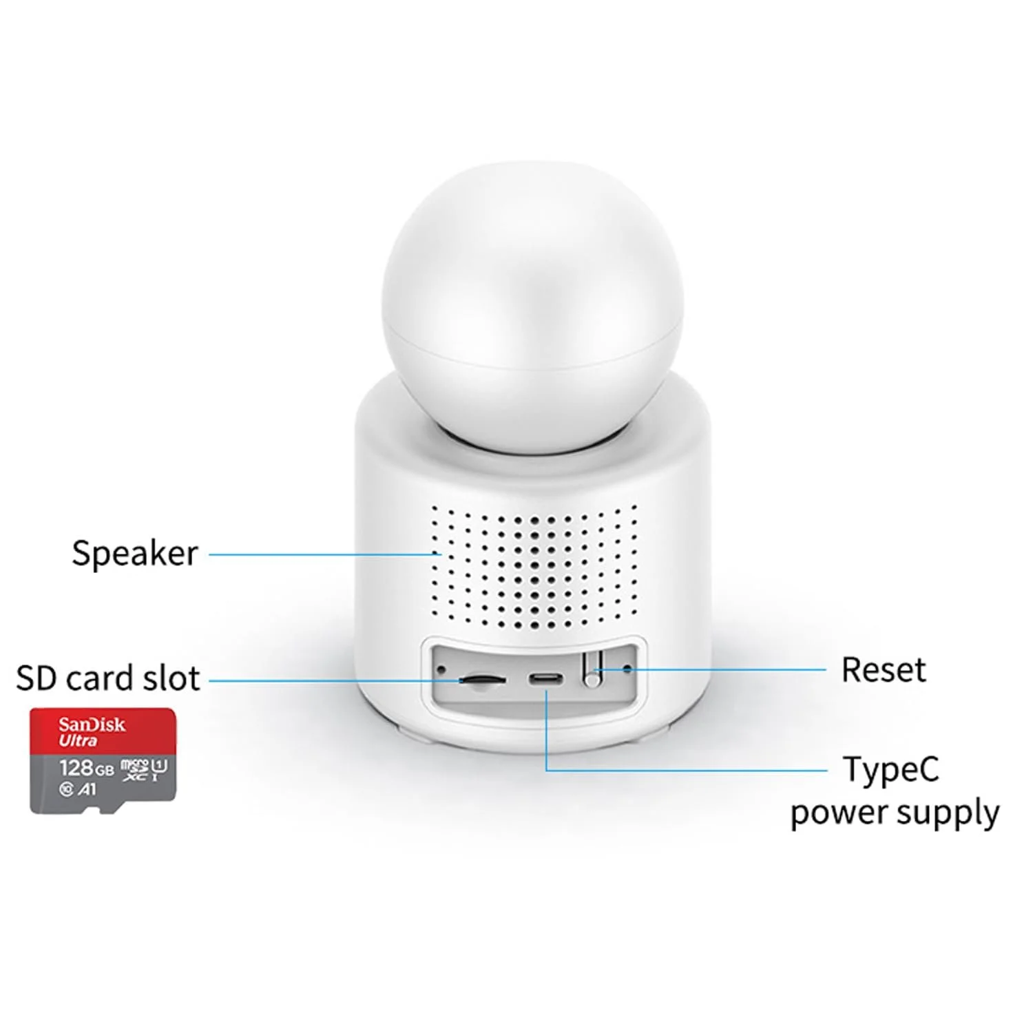 Смарт-відеоняня 2.8" 1080p HD WiFi 360° Night Vision, фото №8