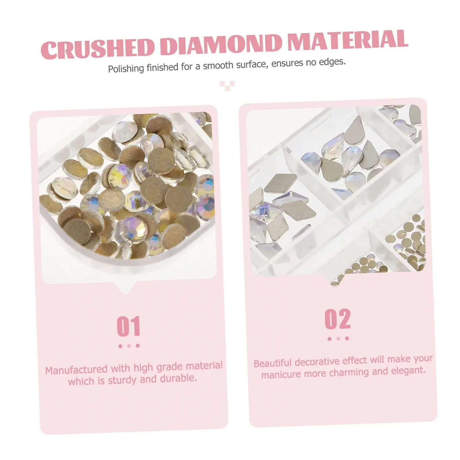 Украшения для ногтей плоские Камни разных форм для творю маникюра и проектов, фото №4