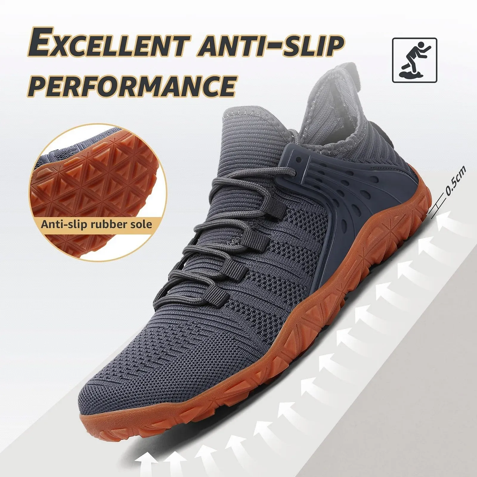 Кросівки ASHION Мінімалістичні для бігу по пересіченій місцевості з широкою носковою коробкою, фото №2