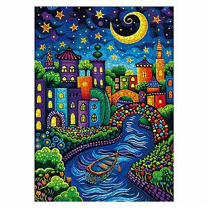 Пазл Fantasy Houses Scenic 1000 деталей Night Puzzles synthetic.ua - Фото 1