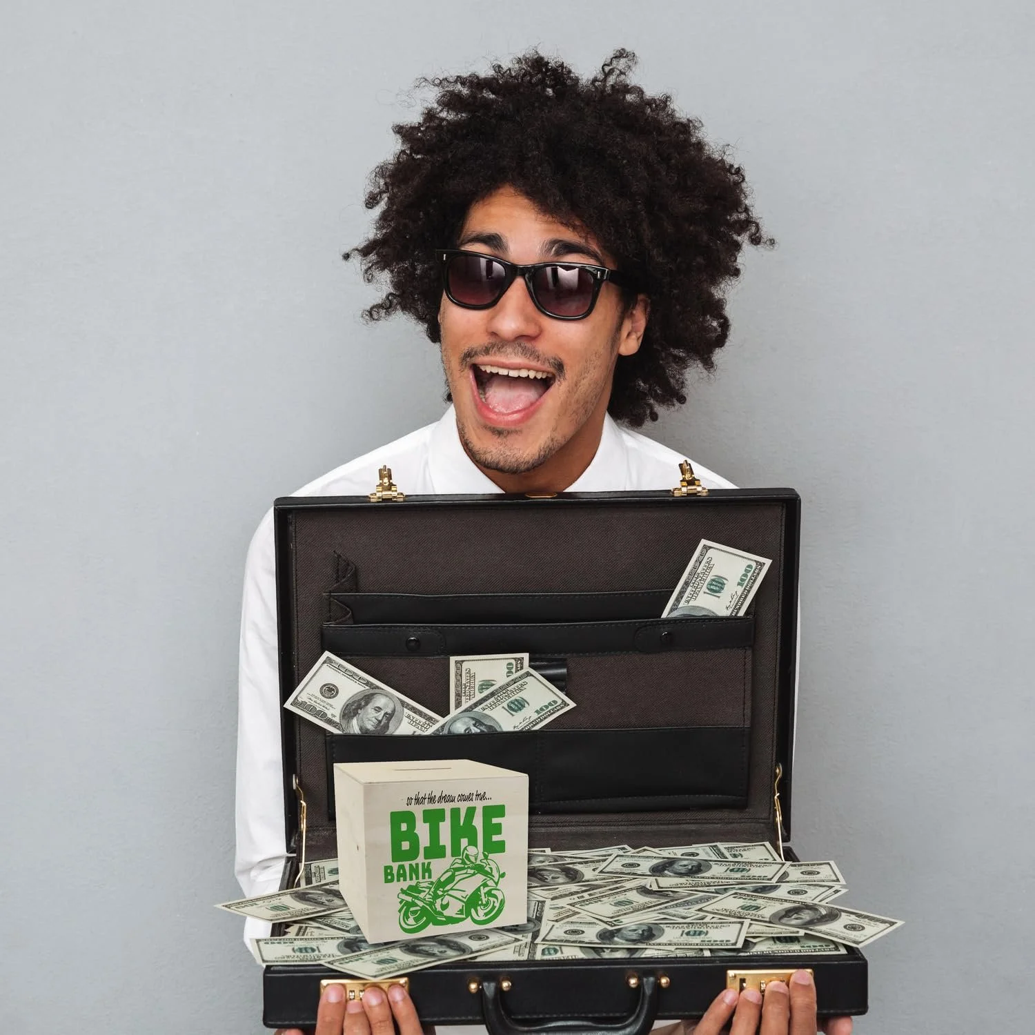 Скарбничка Bike Bank Дерев'яна Зелена Мотоцикл, фото №5