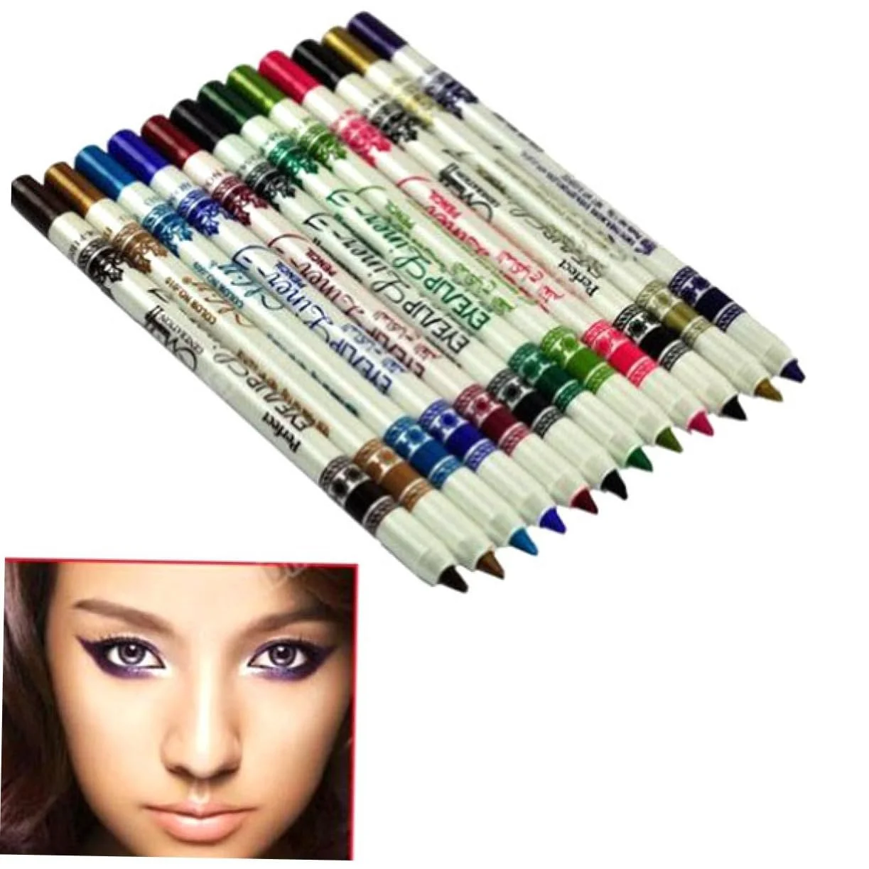 Карандаш для глаз с блестками Angoily 12 цветов, фото №6 Карандаш для глаз с блестками Angoily 12 цветов, фото №6