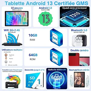 Планшет 10" Goodtel G2 4+6/64Gb 4 ядер Android 13 6000 mAh Червоний synthetic.ua - Фото 1
