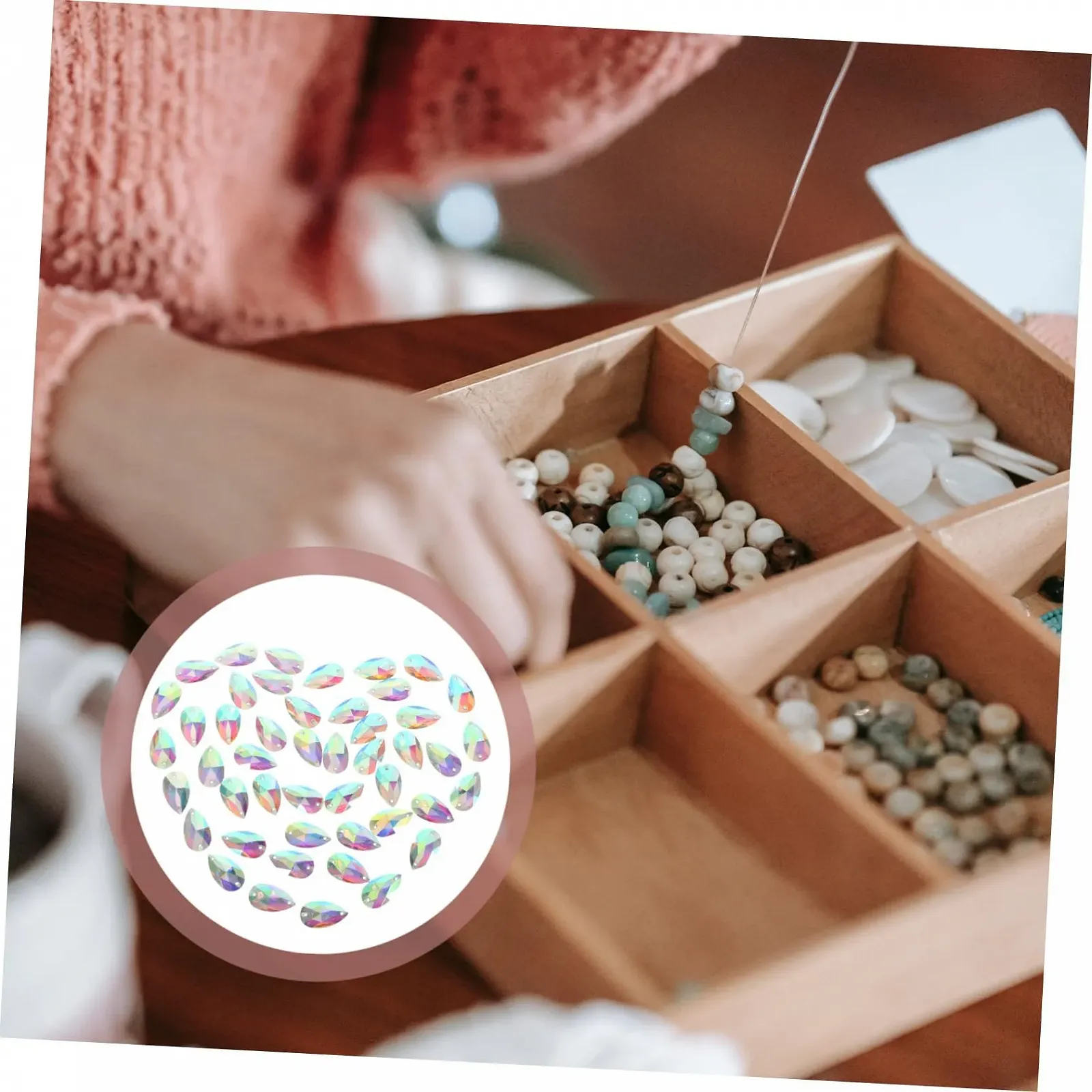 Стрази FRCOLOR Краплеподібні Плоскі 100 штук Камені для шиття Коштовності Кришталеві Плоскі, фото №3