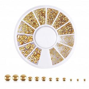 Наклейки для ногтей 3D Золото Серебро Металлические заклепки Стразы Жемчуг Ювелирные изделия для ногтей DIY - Фото 1