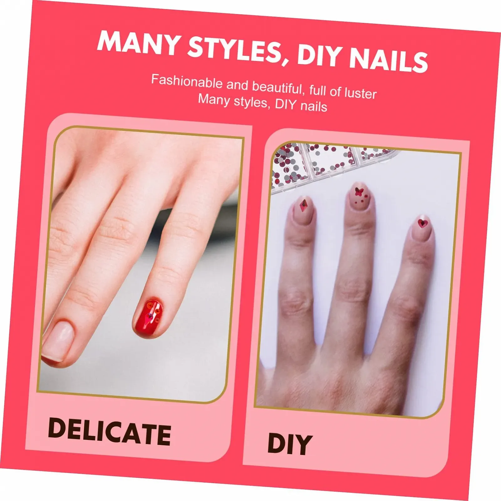 Стразы для ногтей ABOOFAN Набор для дизайна ногтей в коробке с декоративными аксессуарами для ногтей для творческого нейл-арта на Рождество, дни рождения и другие случаи. Безопасные и легкие, фото №3