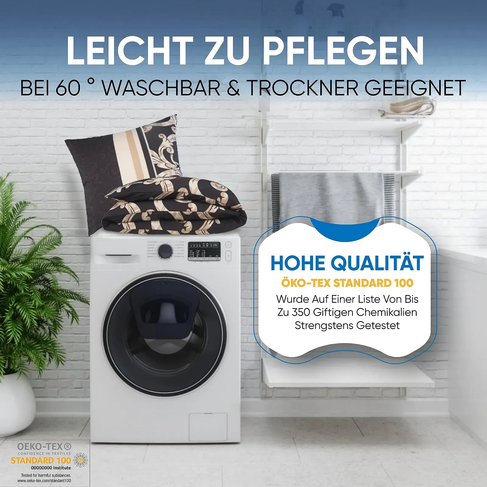 Постільна білизна MALIKA 135 x 200 см 4 предмети мікрофібра Oeko-Tex, фото №6