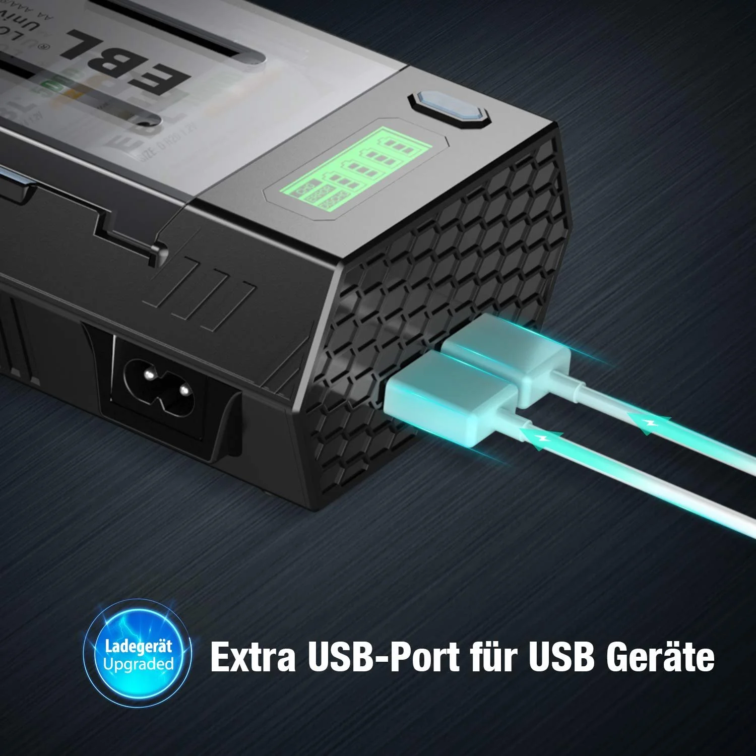 Зарядний пристрій Універсальний EBL 908 AA/AAA/Baby C/Mono D/9volt Block/NiMH/NiCD, фото №3