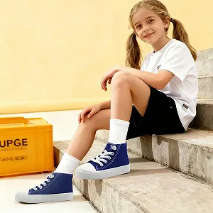 Детские высокие кеды и девочек, повседневная легкая спортивная полотняная Кроссовки с регулируемыми ремешками synthetic.ua - Фото 1
