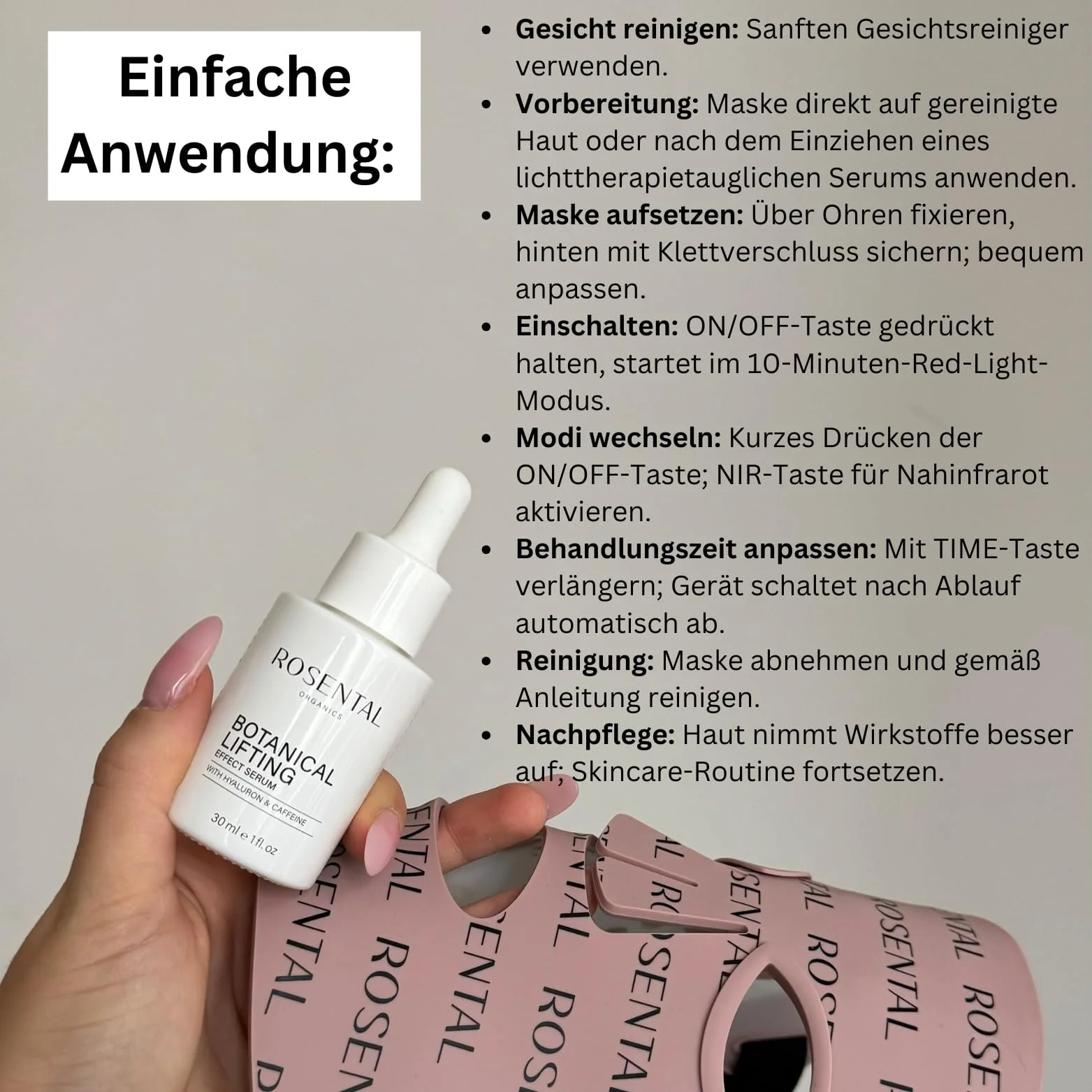 LED Маска Rosental Organics для лица – профессиональная световая терапия для замедления старения, фото №5