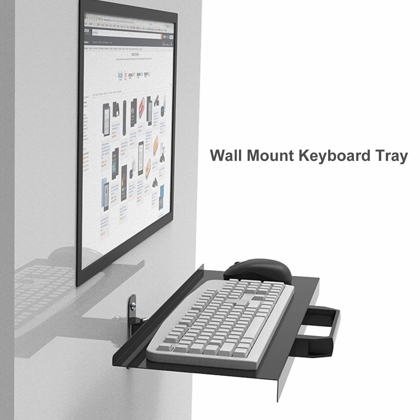 Настенное крепление для клавиатуры с регулировкой высоты, 60 x 19.5 см, крепление для клавиатуры/мыши, выдвижной складной держатель для компьютерной клавиатуры, фото №7