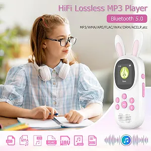 MP3-плеер Niedlicher Hase 32GB Bluetooth с наушниками и динамиком, с FM-радио, записями, будильником, шагомером, секундомером synthetic.ua - Фото 1