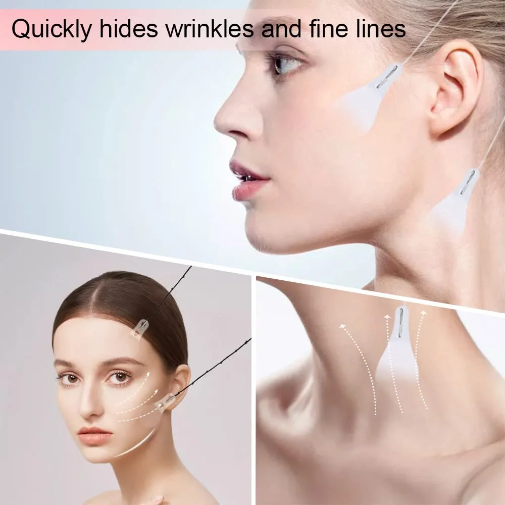 Ленты для подтяжки лица 40 штук Водонепроницаемые наклейки V-образная лента, фото №3