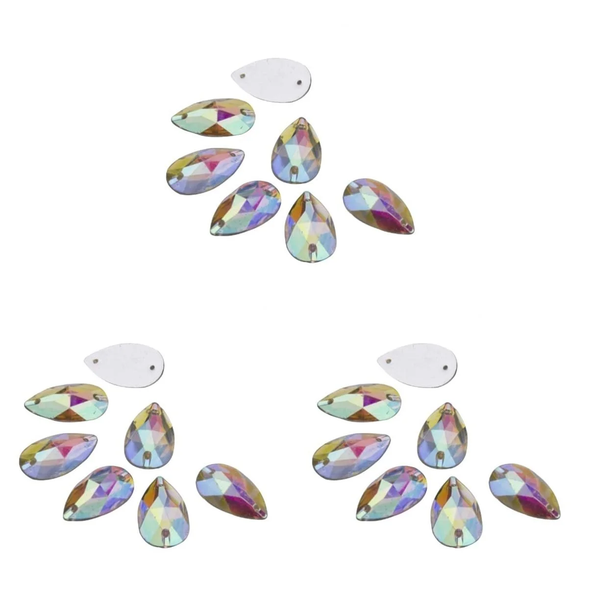 Стрази FRCOLOR Форма водоспаду 150 шт., смола, плоска задня частина, колір AB, фото №1