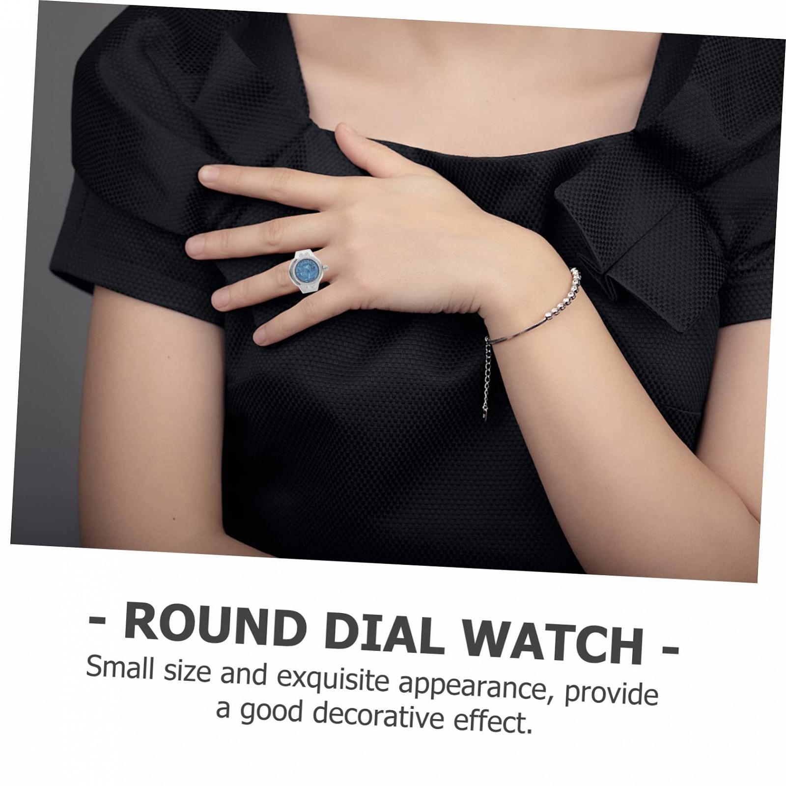 Кольцо-часы Healvian, золотистые круглые наручные часы, мини-часы, декоративные часы, цинковый сплав, синий, фото №6 Кольцо-часы Healvian, золотистые круглые наручные часы, мини-часы, декоративные часы, цинковый сплав, синий, фото №6