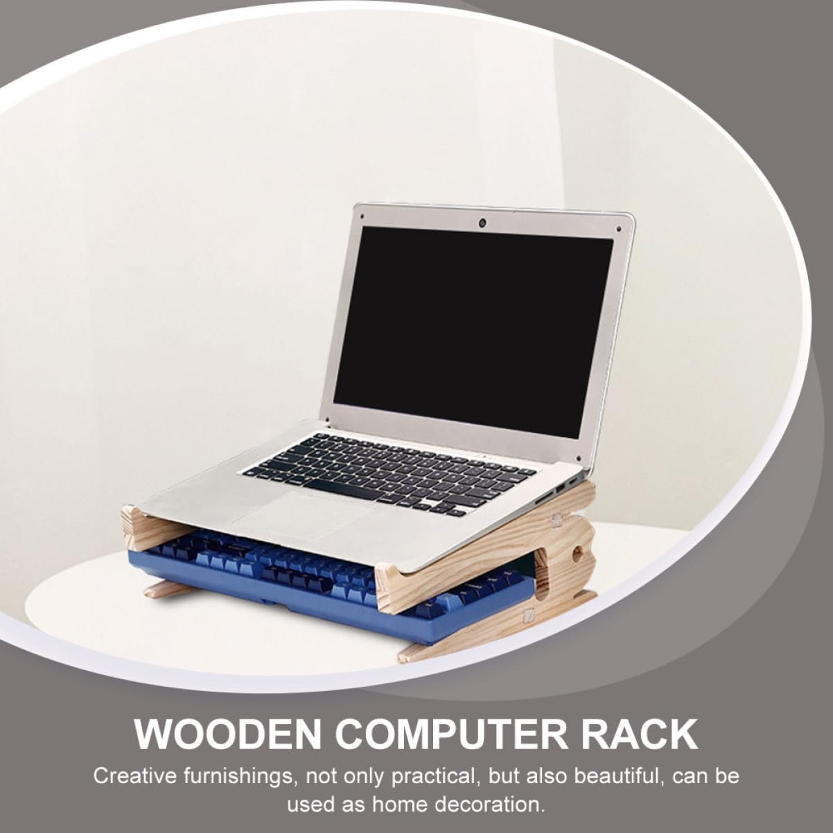 Подставка для ноутбука Holz Регулируемая Подставка для ноутбука Охлаждающая подставка Подставка для ноутбука Настольный держатель Многофункциональная Портативная и складная для офиса и дома, фото №5