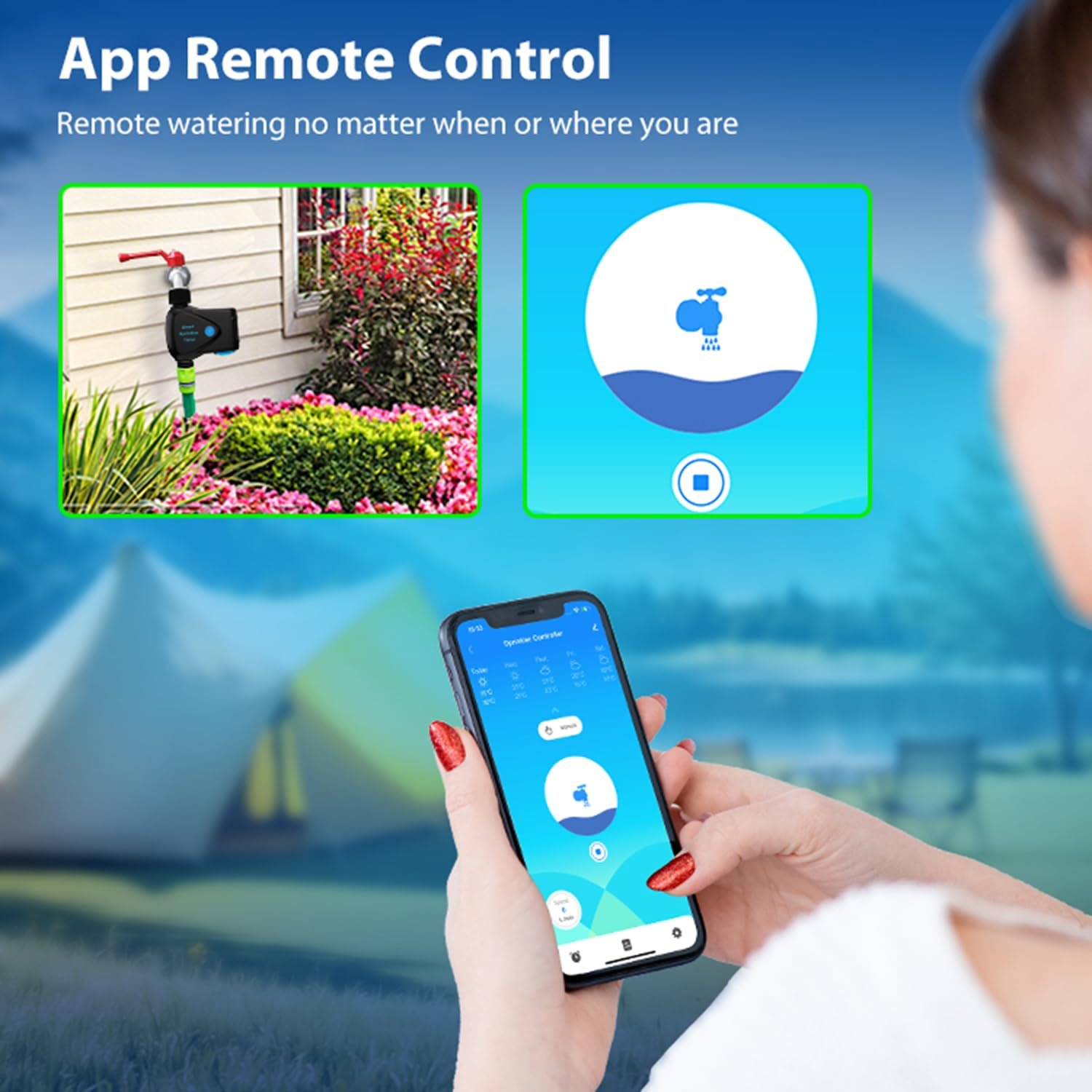 Таймер поливу WiFi Intelligent для садового шланга з дистанційним керуванням App та підтримкою Alexa, фото №2 Таймер поливу WiFi Intelligent для садового шланга з дистанційним керуванням App та підтримкою Alexa, фото №2