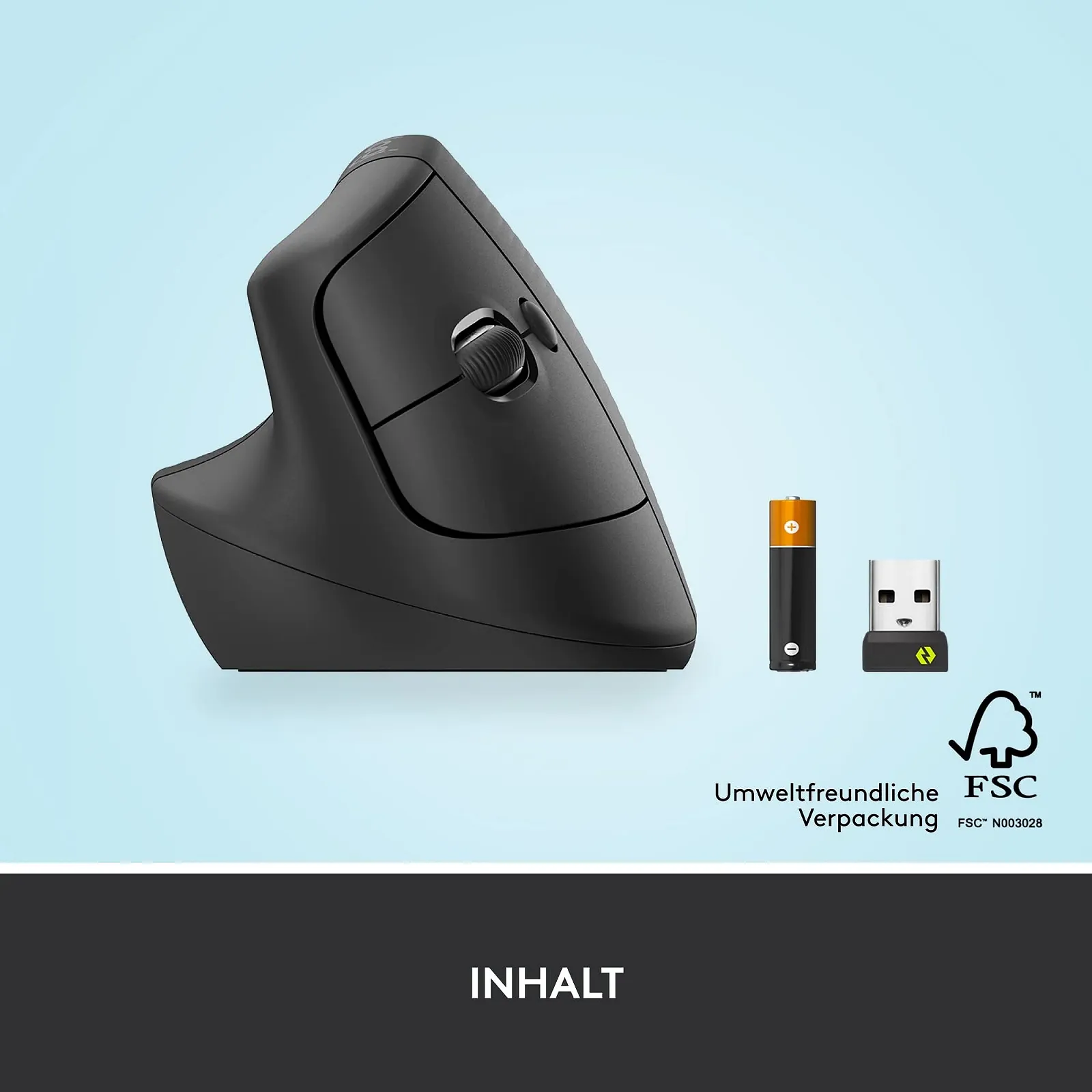Миша Logitech Lift Vertical Ergonomic Left Handed Wireless Bluetooth або Logi Bolt USB Graphite, фото №10 Миша Logitech Lift Vertical Ergonomic Left Handed Wireless Bluetooth або Logi Bolt USB Graphite, фото №10