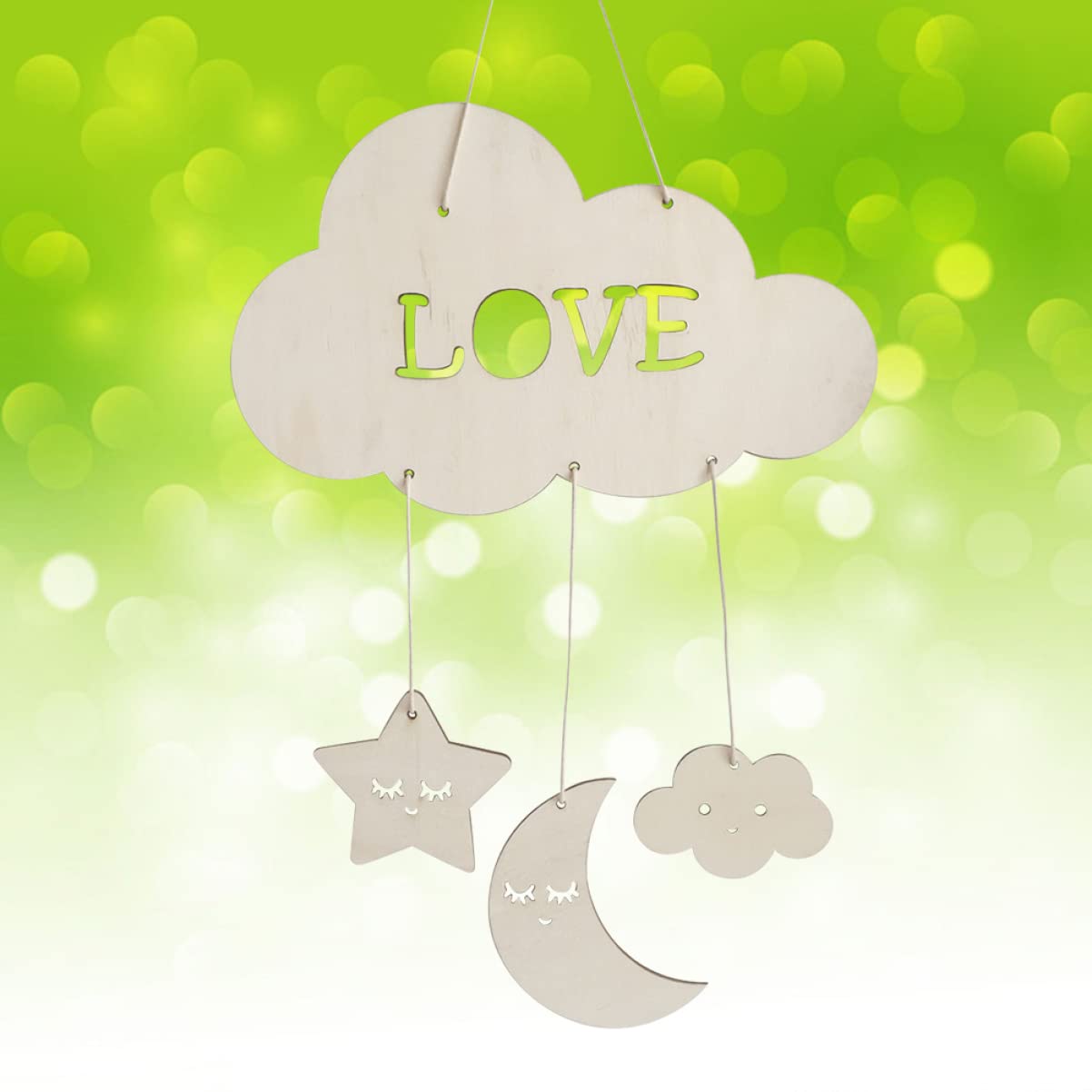 Реквизиты ifundom Eyelash Decoration Kids 2 Штуки Деревянный Орнамент Декоративный Мобиль Baby Cloud, фото №4
