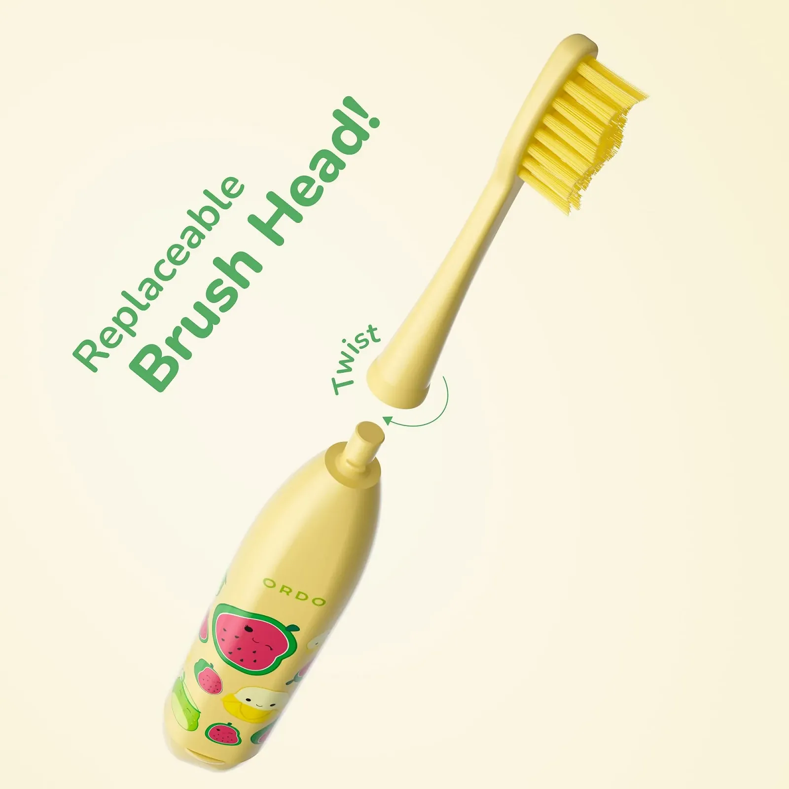 Электрическая звуковая зубная щетка Ordo Squishmallows Wanda для детей 4+ лет с батарейкой в комплекте, фото №5