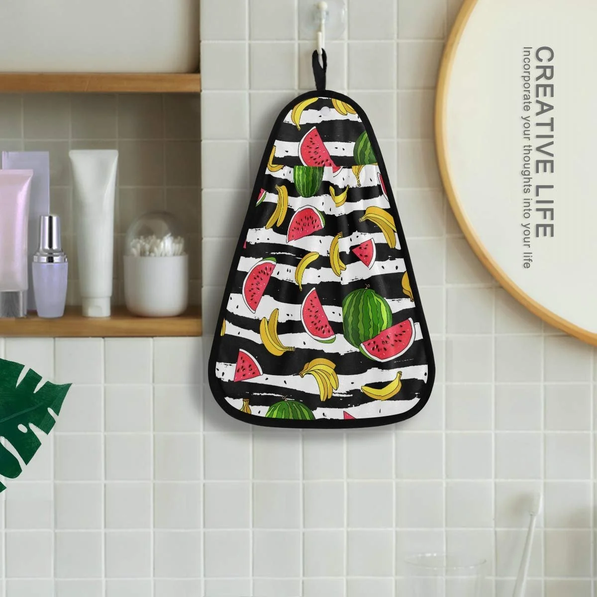 Полотенце Banana Watermelon Black Stripes впитывающее быстросохнущее 42 x 31 см, фото №4