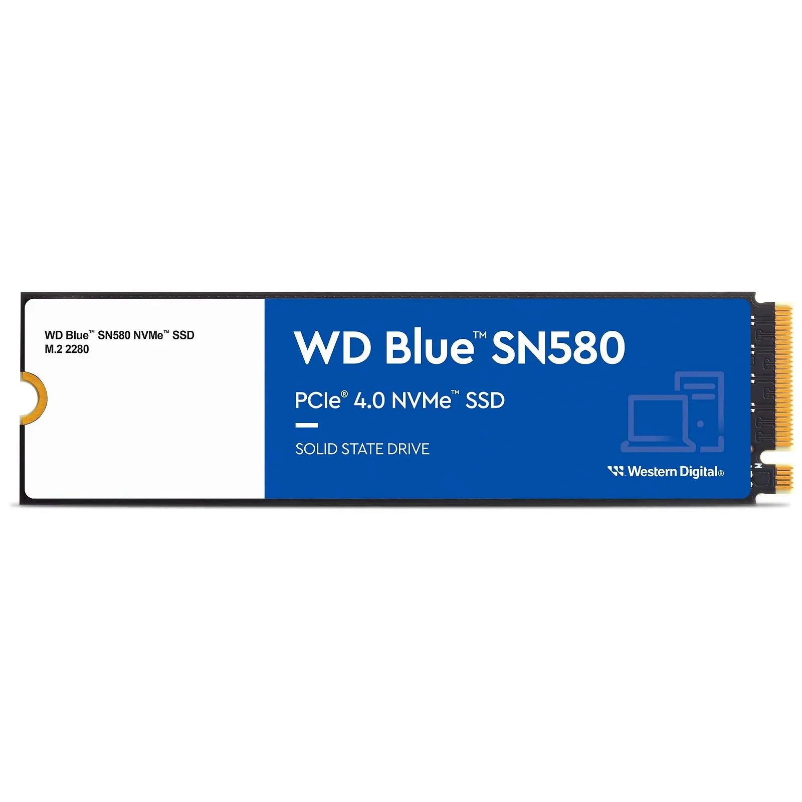 Внутренний NVMe SSD накопитель WD Blue SN580 1TB PCIe Gen4 x4 до 4150МБ/с M.2 2280 Blue, фото №1