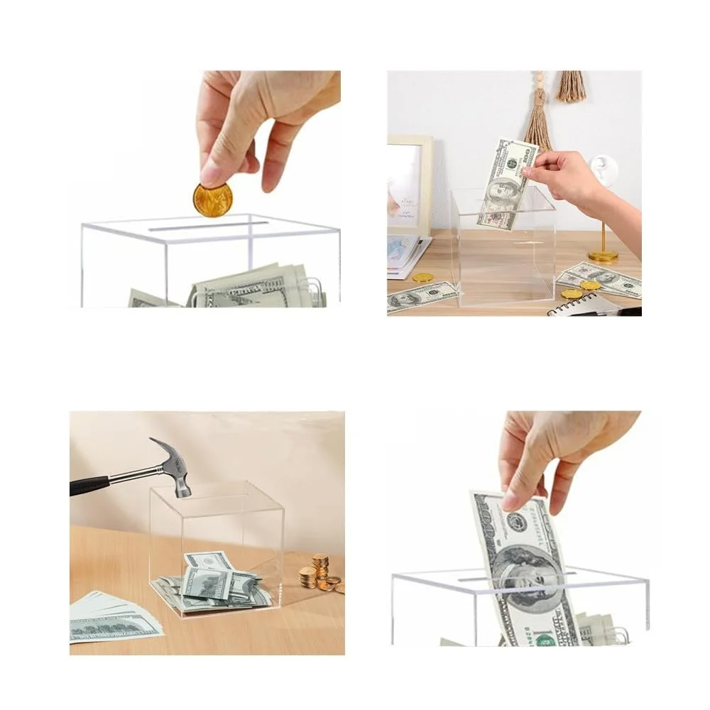 Скарбничка акрилова прозора невідкривна, фото №3